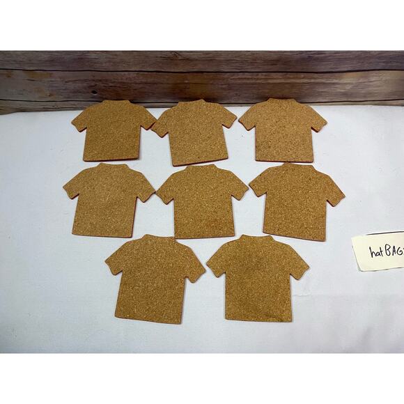 Set Of 8 Island Heritage Hawaiian Shirt Shaped Aloha Themed Cork Backed Coasters - Picture 2 of 13